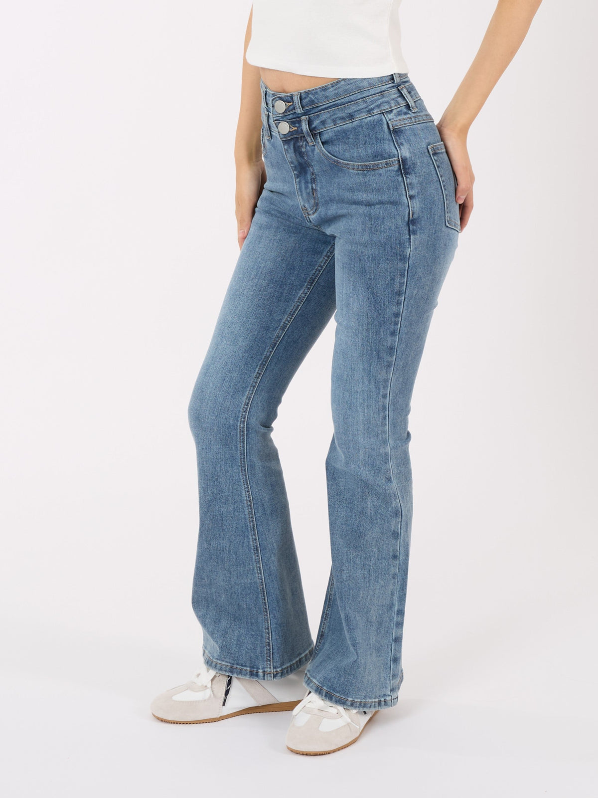 Double Waist Flared Jeans