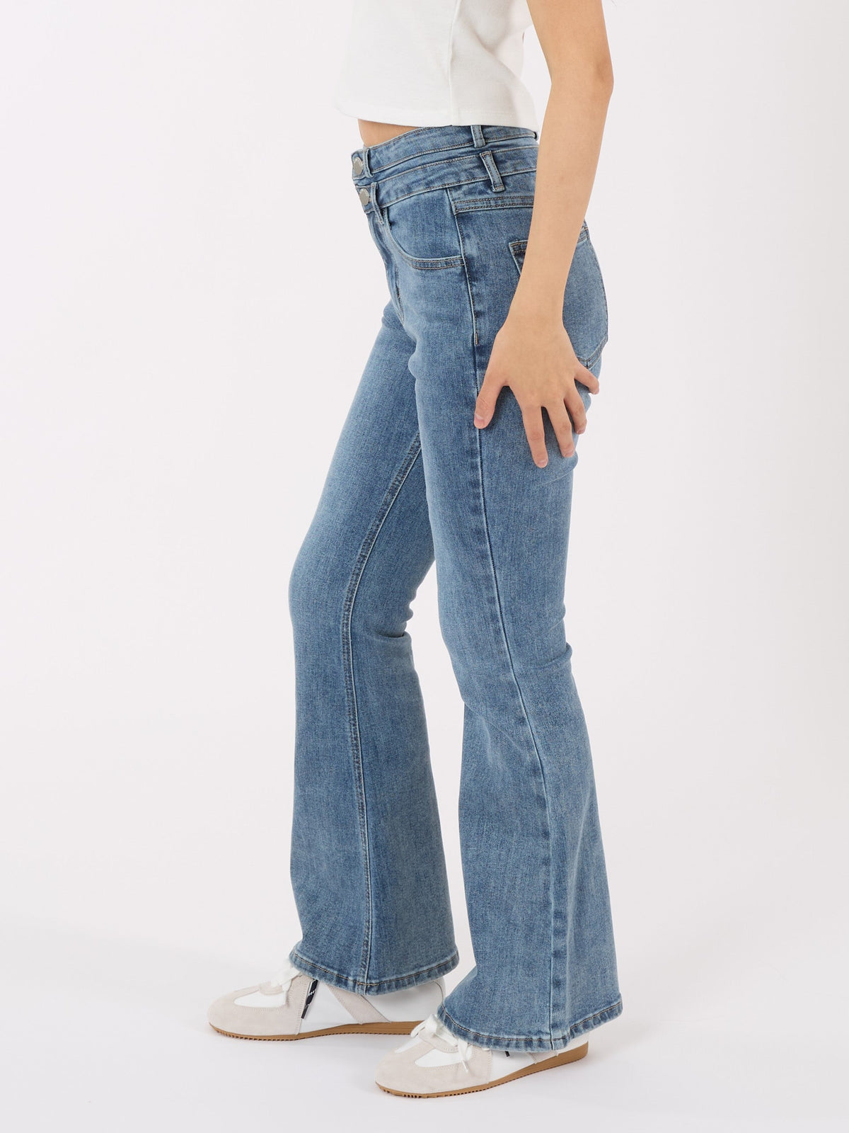Double Waist Flared Jeans