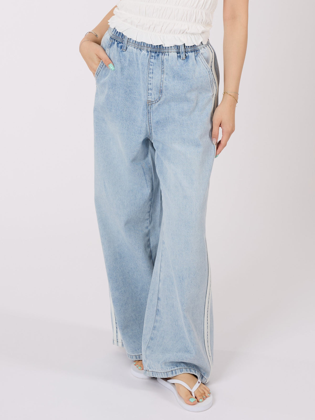 Wide Leg Denim Pants