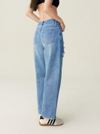Ripped Barrel Jeans
