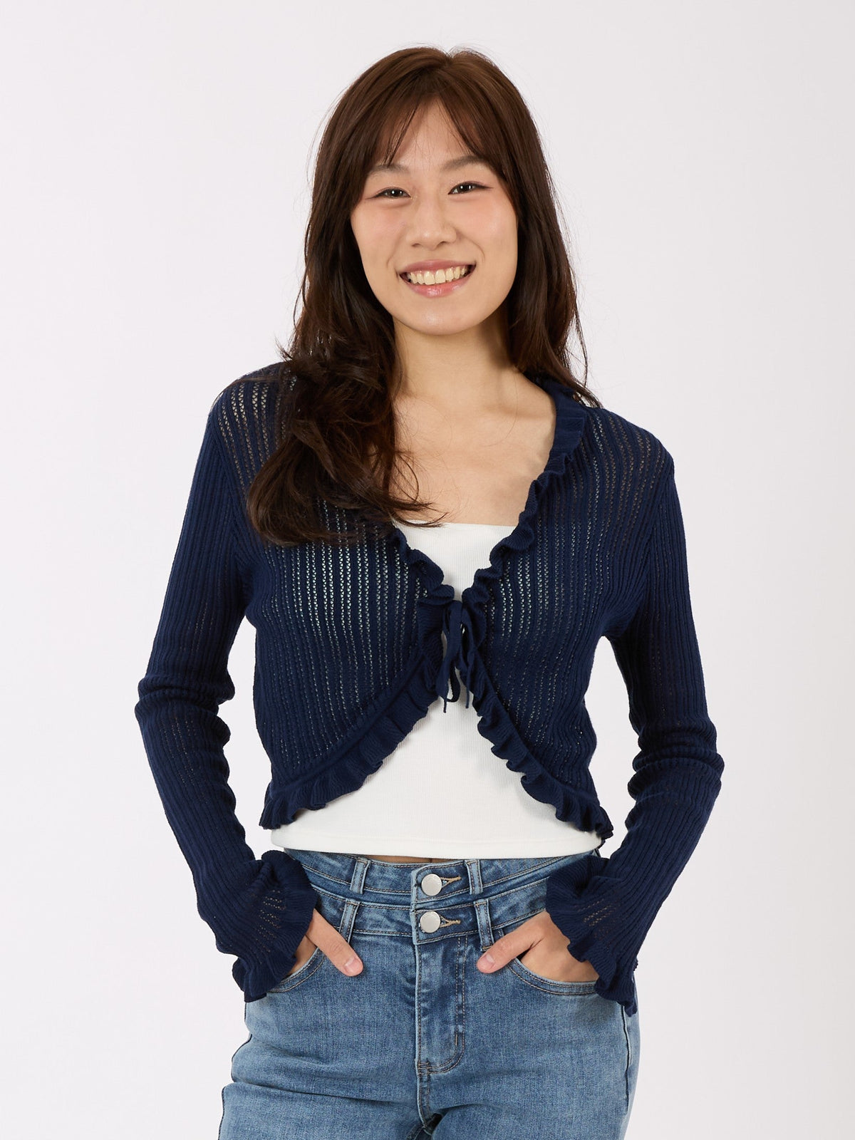 Pointelle Knit Cardigan