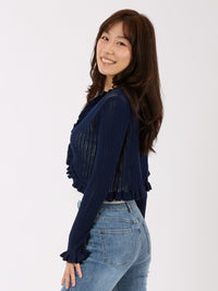Pointelle Knit Cardigan