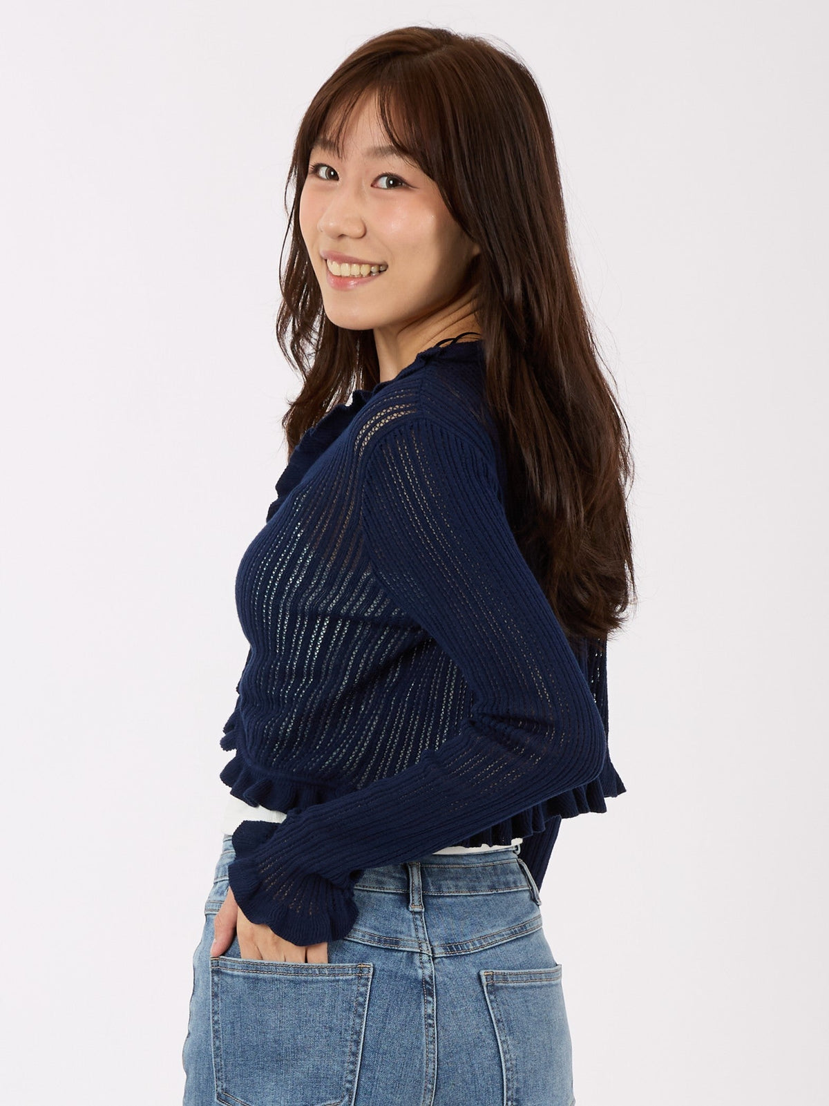 Pointelle Knit Cardigan
