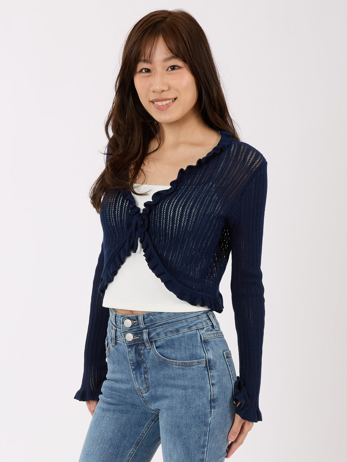 Pointelle Knit Cardigan