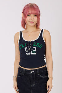 Front Lace Up Tank Top