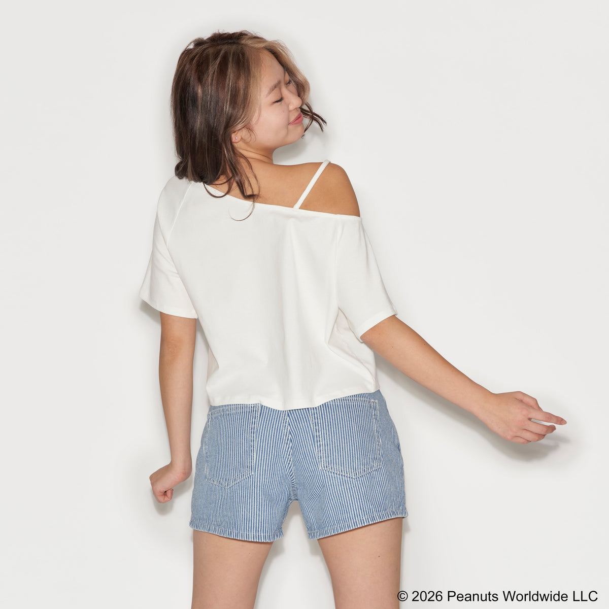 Striped Denim Bermuda Shorts