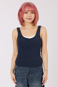 2-in-1 Henley Tank Top
