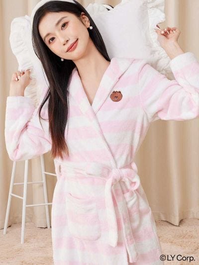 LINE FRIENDS WITH 6IXTY8IGHT COLLECTION,  NATALIE LINE, Fleece Robe